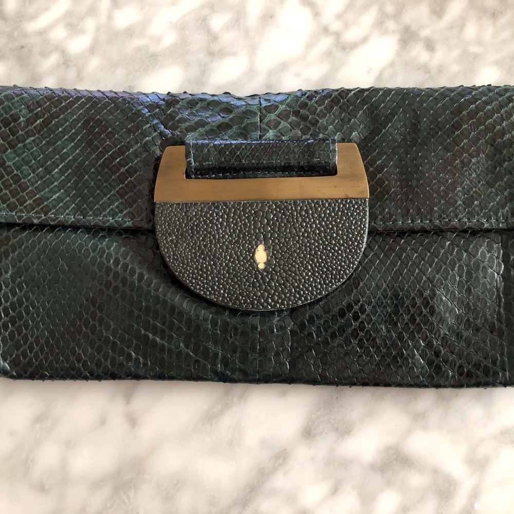 R&Y AUGOUSTI Anaconda and Stingray Flap Clutch